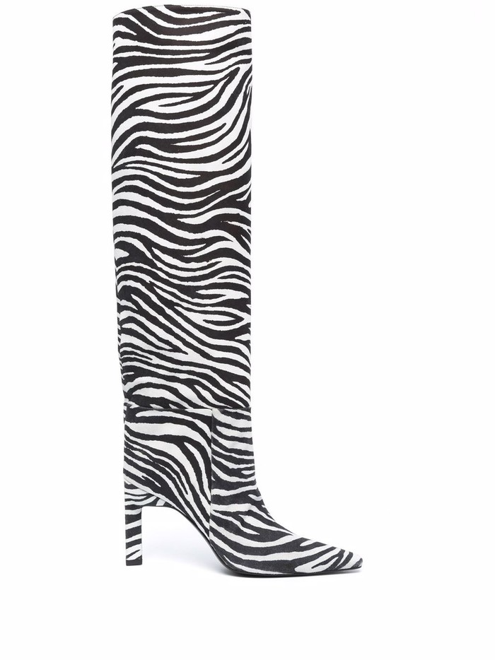 디 아티코(The Attico) zebra-print pointed-toe boots - 캐치패션