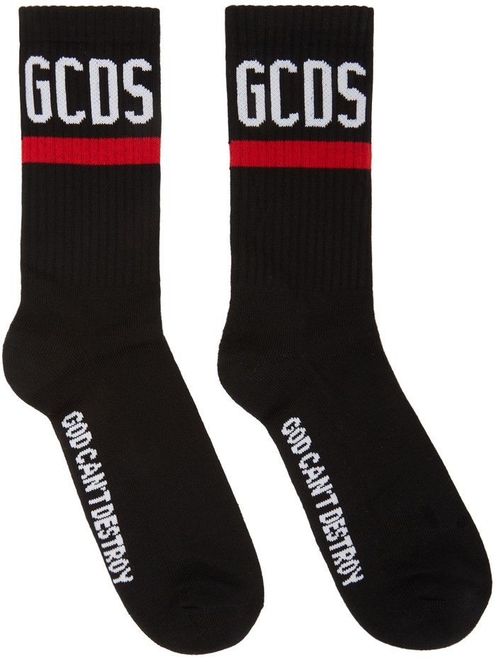 지씨디에스(Gcds) Black 'God Can't Destroy Streetwear' Socks - 캐치패션