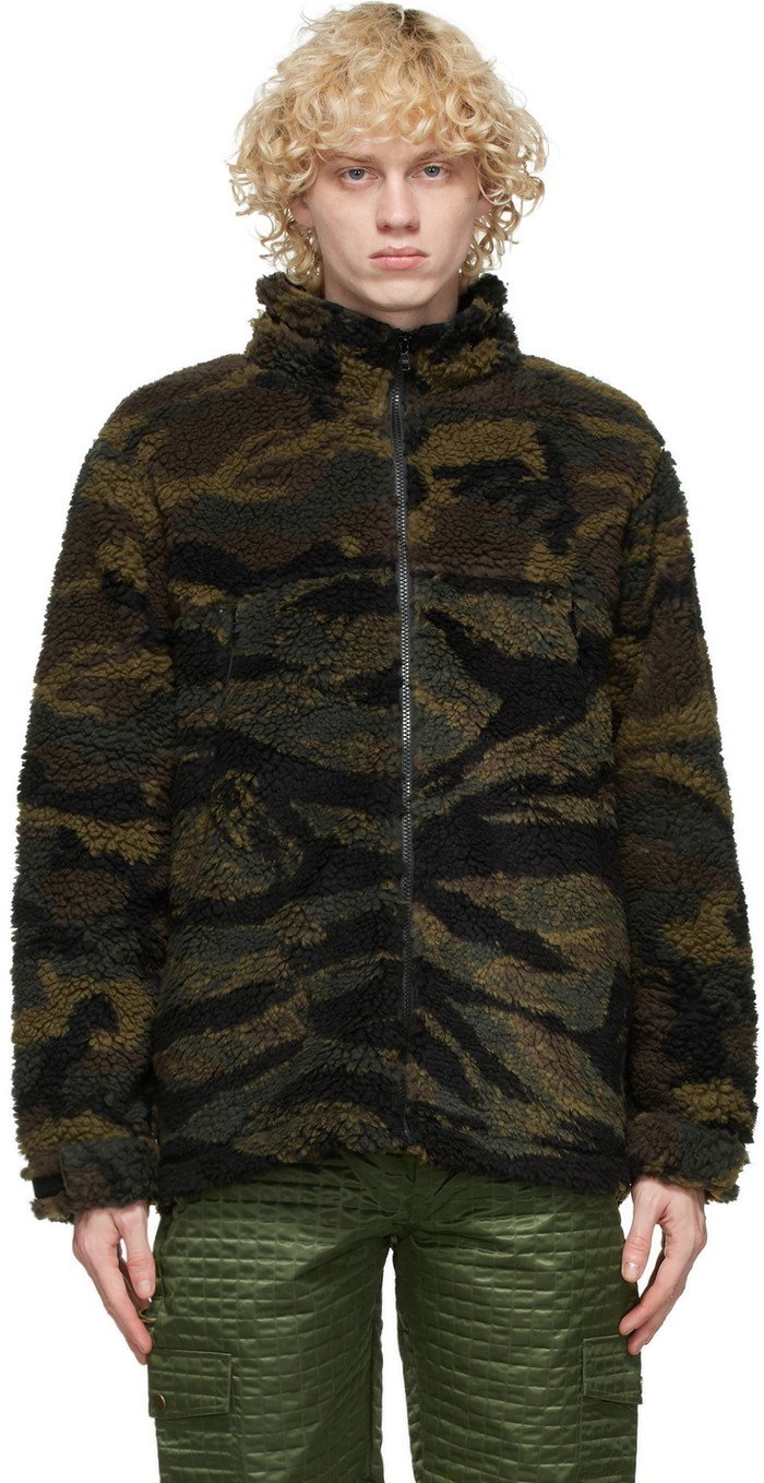 Clot Green Fleece Camo Columbia Jacket - 캐치패션