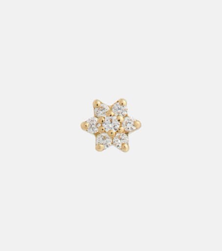 Maria Tash Flower 18kt 옐로 골드 다이아몬드 싱글 이어링 - 캐치패션