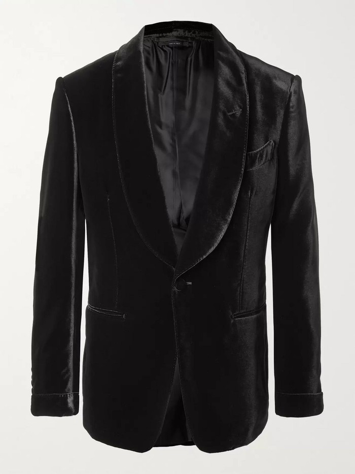 톰 포드(Tom Ford) Shelton Slim-Fit Shawl-Collar Velvet Tuxedo Jacket - 캐치패션