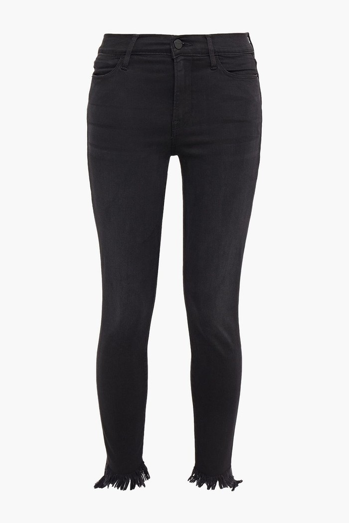 프레임(FRAME) Le High Skinny frayed high-rise skinny jeans - 캐치패션